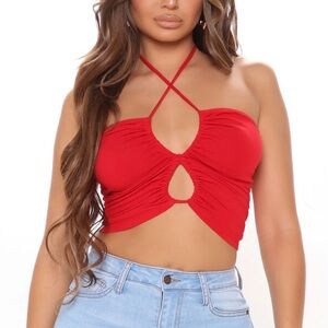 Fashion Nova Bold Red Crop Top